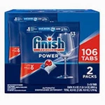 Finish Power Dishwasher Detergent Tabs, 106 Ct. No Ship To Ca. Fixed Price $28.99.