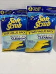 Soft Scrub Latex Cleaning Gloves Yellow Lot 2 Large New. Fixed Price $19.99.