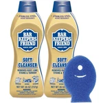 Bar Keepers Friend Soft Cleanser Liquid (2 X 26 Oz) Plus Dish Fish Sponge -. Fixed Price $32.84.