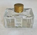 Vtg John Robert Powers Fluid Gold Clear Glass Bottle Tone Metal Cap Empty. Fixed Price $20.00.