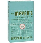 Mrs Meyers Clean Day Dryer Sheets Basil Scent - 80 Ct Pack Of 6. Fixed Price $49.94.