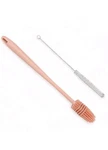 Ideal Kitchen Silicone Bottle Brush & Straw Cleaner Set Pink Bpa Free Dishwasher. Fixed Price $12.90.