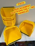 Quickie (3 Pack) Yellow Replacement Jumbo Plastic Dustpans Only - (no Handles). Fixed Price $25.00.