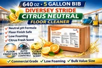 Diversey Stride Citrus Neutral Floor Cleaner 5 Gallon Bib 640OZ 903906. Fixed Price $94.99.