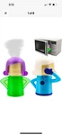 Abnaok Microwave Cleaner, 2 Pcs Angry Mama Green+blue. Fixed Price $14.29.