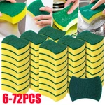 Lot Of 72 Yellow Sponge Green Scrubber Scourer For Wash Clean Dish Kitchen. Fixed Price $33.59.