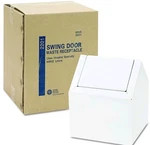 Hospeco Double Entry, Swing Top Floor Receptacle, Metal, White. Fixed Price $56.63.