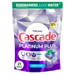 Cascade Platinum Plus 21 -count Fresh Scent Dishwasher Detergent. Fixed Price $26.97.