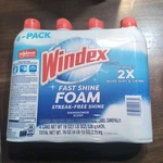 Windex Foam Glass Cleaner Fast Shine Streak-free Rainshower Scent, 19 Oz, 4-PACK. Fixed Price $21.99.