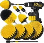 10 Piece Drill Brush Attachment Set Power Scrubber Yellow Extension (64. Fixed Price $19.66.