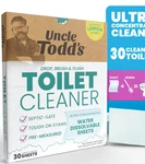 Uncle Todd's Lemon Scented Toilet Cleaner - 100% Dissolvable Sheets, Drop, Brush. Fixed Price $14.15.