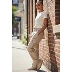Harper & Ivy Cargo Pants Beige Cotton Utility Pockets Relaxed Fit Women's Size. Fixed Price $18.23.