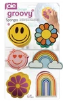 Joie Groovy Colorful Dual-sided Scrub Soft Cleaning Sponges 6PC. Fixed Price $8.00.