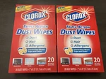 2X Clorox Triple Action Dust Wipes - White Sealed 20 Count New, 40 Total. Fixed Price $32.99.