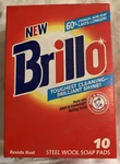 Vtg. New Brillo Steel Wool Soap Pads Resists Rust Arm & Hammer Brilliant Shine. Fixed Price $22.88.