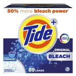 Tide Powder Laundry Detergent With Bleach, Original Scent, 129 Oz, 89 Loads. Fixed Price $32.42.
