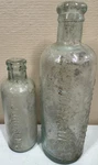 Antique Johnson's American Anodyne Medicine Bottles Aqua Glass PRE-1900 Pair. Fixed Price $18.95.