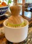 Full Circle Bubble Up 2.36 In. Bamboo Mini Brush Scrubber With Holder. Fixed Price $12.99.