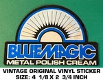 Bluemagic Metal Polish Cream - Vintage Original Foil Decal Sticker Automotive. Fixed Price $7.24.