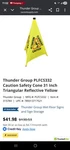 31" Yellow Pop-up Safety Cone With Storage Tube Janitor Restaurant Caution Flag. Fixed Price $27.07.