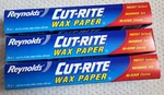 3 Pack Reynolds Cut Rite Microwave Safe Wax Paper, 75 Sq Ft. Fixed Price $22.90.