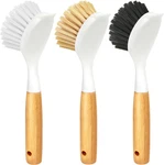 Holikme 3 Pack Dish Set With Bamboo Handle, Kitchen Brushes For Cleaning. Fixed Price $11.50.
