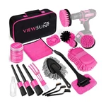 Viewsun 20PCS Car Cleaning Kit, Pink Interior Detailing With Drill Br.... Fixed Price $40.84.