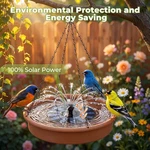 Bird Bath Set For Outdoor Garden 12" Hanging Water Bowl Solar Fountain. Fixed Price $20.99.