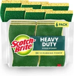 Scotch-brite Heavy Duty Scrub Sponge, 6 Kitchen Sponges Designed For Tough Messe. Fixed Price $9.03.