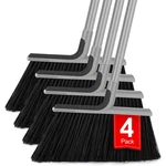 Kefanta 4 Packs Outdoor Broom Heavy Duty With 55" Long Handle, Commercial Bro.... Fixed Price $59.80.