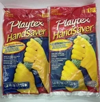 Pair Sealed Vintage 2008 Playtex Handsaver Yellow Cleaning Gloves Sz Lg & Sm. Fixed Price $24.99.