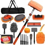 Pulikit 21PC Car Wash Extension Pole Mitt Brush Squeegee. Fixed Price $78.99.