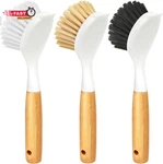 Holikme 3 Pack Dish Set With Bamboo Handle, Kitchen Brushes For Cleaning. Fixed Price $13.17.