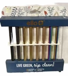 Ello Live Green, Sip 8 Cocktail Straws 1 Cleaning Brush Reusable Metallic. Fixed Price $8.25.