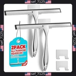 2-PACK Stainless Steel Shower Squeegee For Glass, Tile, Mirrors & Windows 10". Fixed Price $24.14.