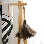 Anti-static Natural Ostrich Feather Duster Brush Wood Handle Home Cleaning Tools. Fixed Price $8.85.