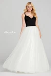 Ellie Wilde EW120072 Tuxedo Back Ball Gown Black White Sz 4 Prom Gala $780 Tulle. Fixed Price $299.00.
