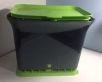 Full Circle Fresh Air Kitchen Compost Collector Bin, Green Slate, Vegan Living. Fixed Price $27.99.