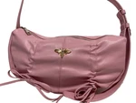 Crossbody Purse Shoulder Bag Drawstring Adjustable Strap Honey Bee Motif Pink. Fixed Price $15.40.