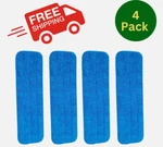 4 Pack Microfiber Mop Pads Replacement Fits Bona Floor Care System Washable Wet. Fixed Price $14.99.
