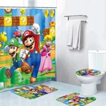Super Mariox Bathroom Set Shower Curtain Mat Rug Toilet Seat Lid Covers. Fixed Price $35.99.