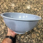 Vintage Texas Ware 125 Blue Faint Speckled 11.5 Inch Melamine Mixing Bowl. Fixed Price $50.00.