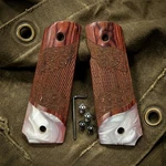 1911 Grips Full Size Rosewood Faux Pearl Floral Engraved Custom Pistol Set. Fixed Price $36.08.