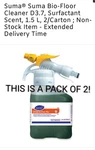 2X 1.5 Liters Bio-floor Plus Suma Diversey No Rinse Cleaner D3.7. Fixed Price $39.00.