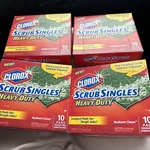 Lot Of 4 Clorox Scrub Singles Heavy Duty Pads 10CT Box Radiant Clean Red Largest. Fixed Price $96.00.