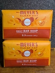 Mrs. Meyer's Clean Day Aromatherapeutic Bar Soap Clementine Scent 5.3OZ 2 Pack. Fixed Price $12.00.