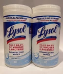 Lot Of 2/ Lysol Disinfecting Wipes 80 Pk Crisp Linen Scent Stronger Fiber Weave. Fixed Price $28.49.