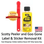 Scotty Peeler & Goo Gone Label Remover Kit : Adhesive Sticker Fast Ship. Fixed Price $8.80.