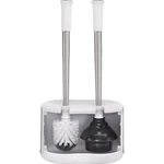 Polder Stainless Steel/white Toilet Brush And Plunger Caddy BTH-6300-90. Fixed Price $56.25.