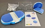 Kitchenwise Skrub Blue Knife Cleaner Scrub Set - Holder & 2 Extra Pads. Fixed Price $35.55.